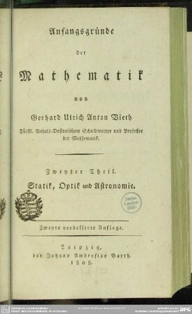 2: Statik, Optik und Astronomie