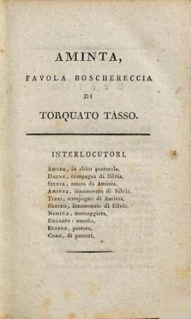 Aminta : favola Boschereccia