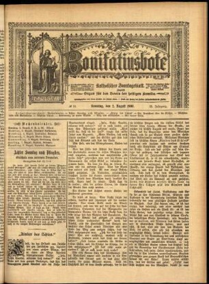 Erste Ausgabe vom Sonntag, den 02. August 1908.
