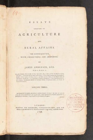 3: Essays relating to agriculture and rural affairs