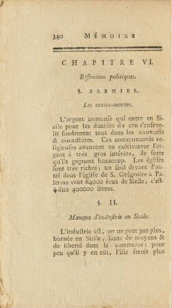 Chapite VI. Réflexions politiques