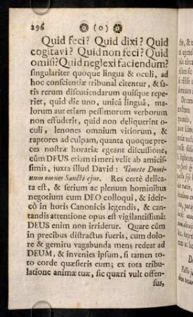 296-305, Quid feci? Quid dixi? Quid cogitavi? Quid non ...