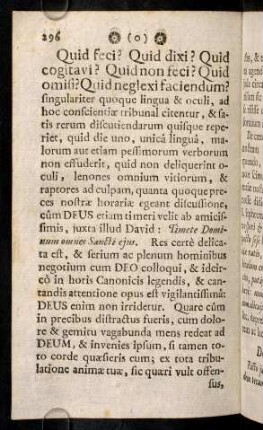 296-305, Quid feci? Quid dixi? Quid cogitavi? Quid non ...