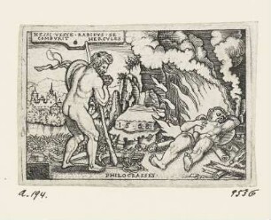 Tod des Herkules, Blatt 12 der Folge "Arbeiten des Herkules"