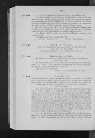 Postvertrag zwischen dem Norddeutschen Bunde und Belgien, vom 29. Mai 1868.
