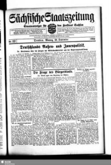 Sächsische Staatszeitung : Staatsanzeiger für den Freistaat Sachsen