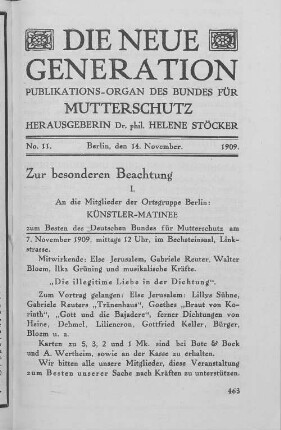 Zur besonderen Beachtung