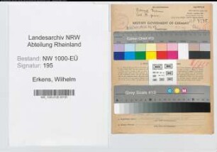 Entnazifizierung Wilhelm Erkens, geb. 08.05.1893 (Vertreter)