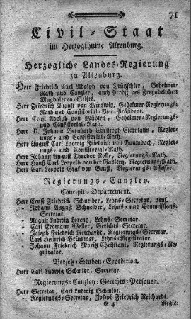 Civil-Staat im Herzogthume Altenburg