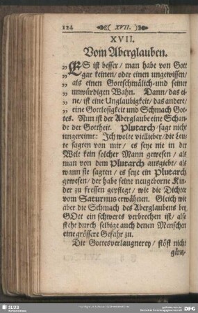 XVII. Vom Aberglauben