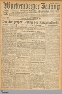 Württemberger Zeitung : das nationalsozialistische Morgenblatt in Stuttgart : WLZ, Württembergische Landeszeitung