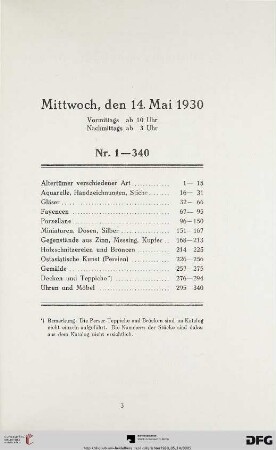 Mittwoch, den 14. Mai 1930