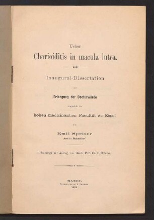 Ueber Chorioiditis in macula lutea