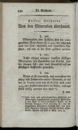 Eilfter Abschnitt. Von den Mineralien überhaupt.