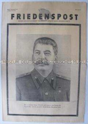 Wochenzeitung der DSF "Friedenspost" zum Tod von Stalin