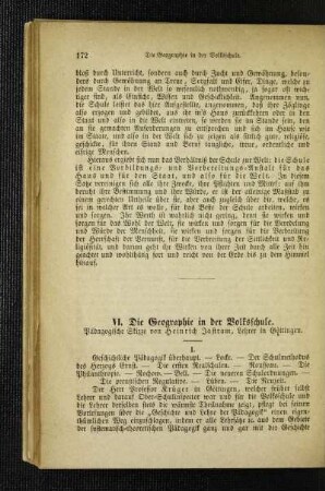¬Die¬ Geographie in der Volksschule : pädagogische Skizze