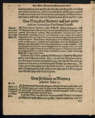 Von Selneckers Antwort auff das ander theil der Bremischen Erzehlungs Schrifft.