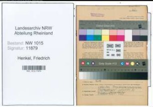 Entnazifizierung Friedrich Henkel , geb. 10.11.1883 (Reichsbahnzugfuehrer)