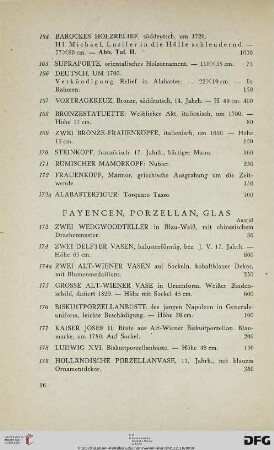 Fayencen, Porzellan, Glas (Nr. 173-197)