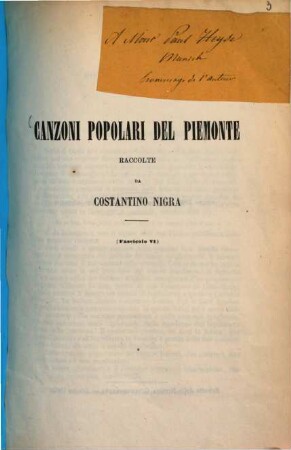 Canzoni popolari del Piemonte : Raccolte. 5