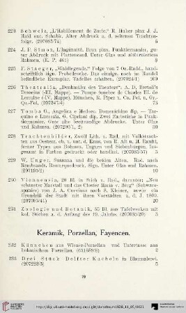 Keramik, Porzellan, Fayencen (Nr. 232-266)