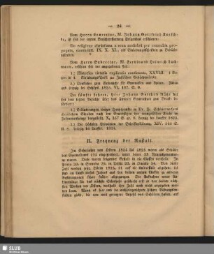 II. Frequenz der Anstalt