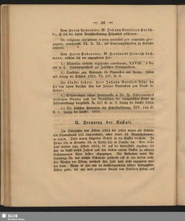 II. Frequenz der Anstalt
