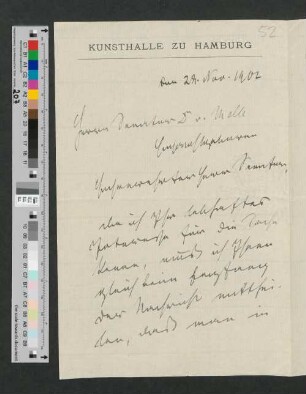 Brief an Werner von Melle