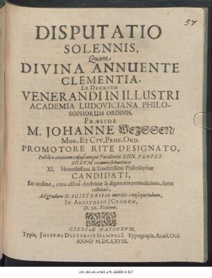 Disputatio Solennis
