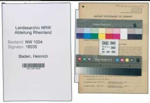 Entnazifizierung Heinrich Baden , geb. 10.09.1890 (Schleusenmeister)