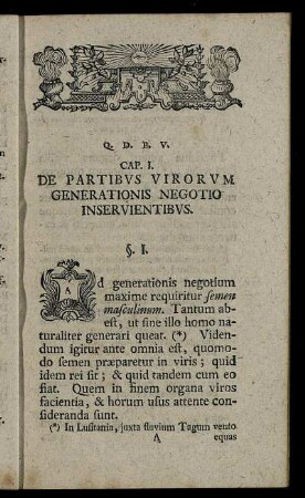 Cap. I. De Partibus Virorum Generationis Negotio Inservientibus.