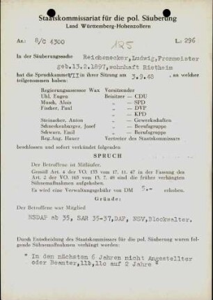 Reichenecker, Ludwig