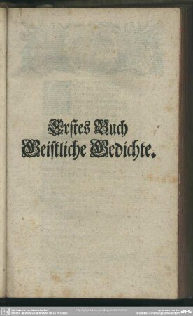 Erstes Buch Geistliche Gedichte