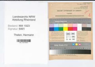 Entnazifizierung Hermann Thelen , geb. 18.07.1902 (Verw.Oberinspektor)