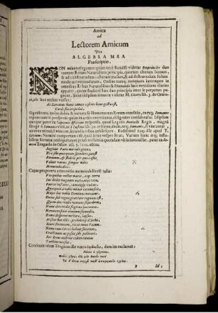 Amica ad Lectorum Amicum.