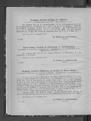 Verfügung, betreffend Erhöhung der Haftkosten