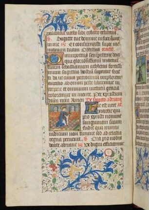 Vollbordürenseite mit Miniatur (Adrianus) und Blattrankenbordüre