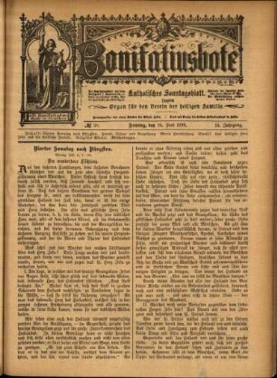 Erste Ausgabe vom Sonntag, den 26. Juni 1898.