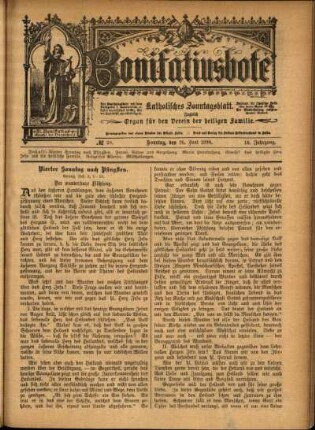 Erste Ausgabe vom Sonntag, den 26. Juni 1898.