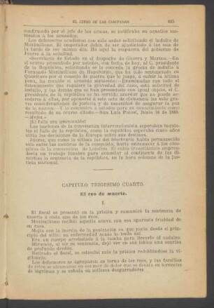 Capítulo trigésimo cuarto. - El reo de muerte.