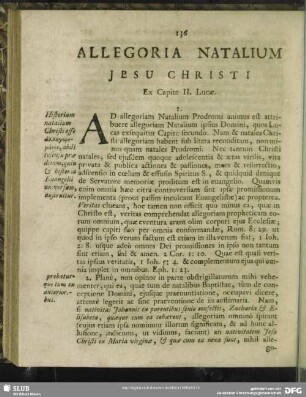 Allegoria Natalium Jesu Christi : Ex Capite II. Lucae