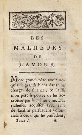Les malheurs de l'amour, 1