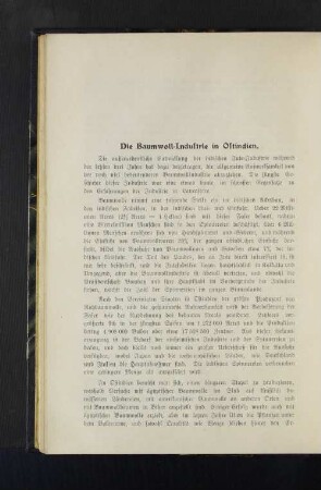 Die Baumwoll-Industrie in Ostindien.