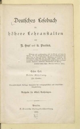 Abteilung 3 = Quarta, [Schülerband]: [Abteilung 3 = Quarta, [Schülerband]]