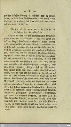 Was versteht man unter den äußeren Ursachen der Krankheiten?
