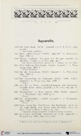 Aquarelle (Nr. 1454-1473)