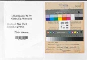 Entnazifizierung Werner Weis , geb. 15.03.1917 (Dolmetscher)