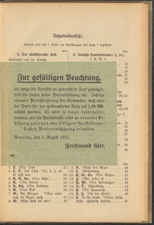Zur gefälligen Beachtung