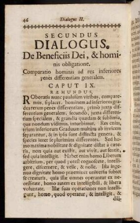 46-91, Dialogus II. De Beneficiis Dei, & hominis obligatione.