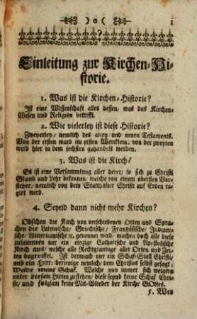 Historischer Anfang Oder: Kurtze und leichte Weise, die Catholische Jugend in der Historie zu unterrichten : Für die Schulen der Gesellschaft Jesu in der Ober-Teutschen Provinz, 6. Kurtzer Begriff der Kirchen-Historie